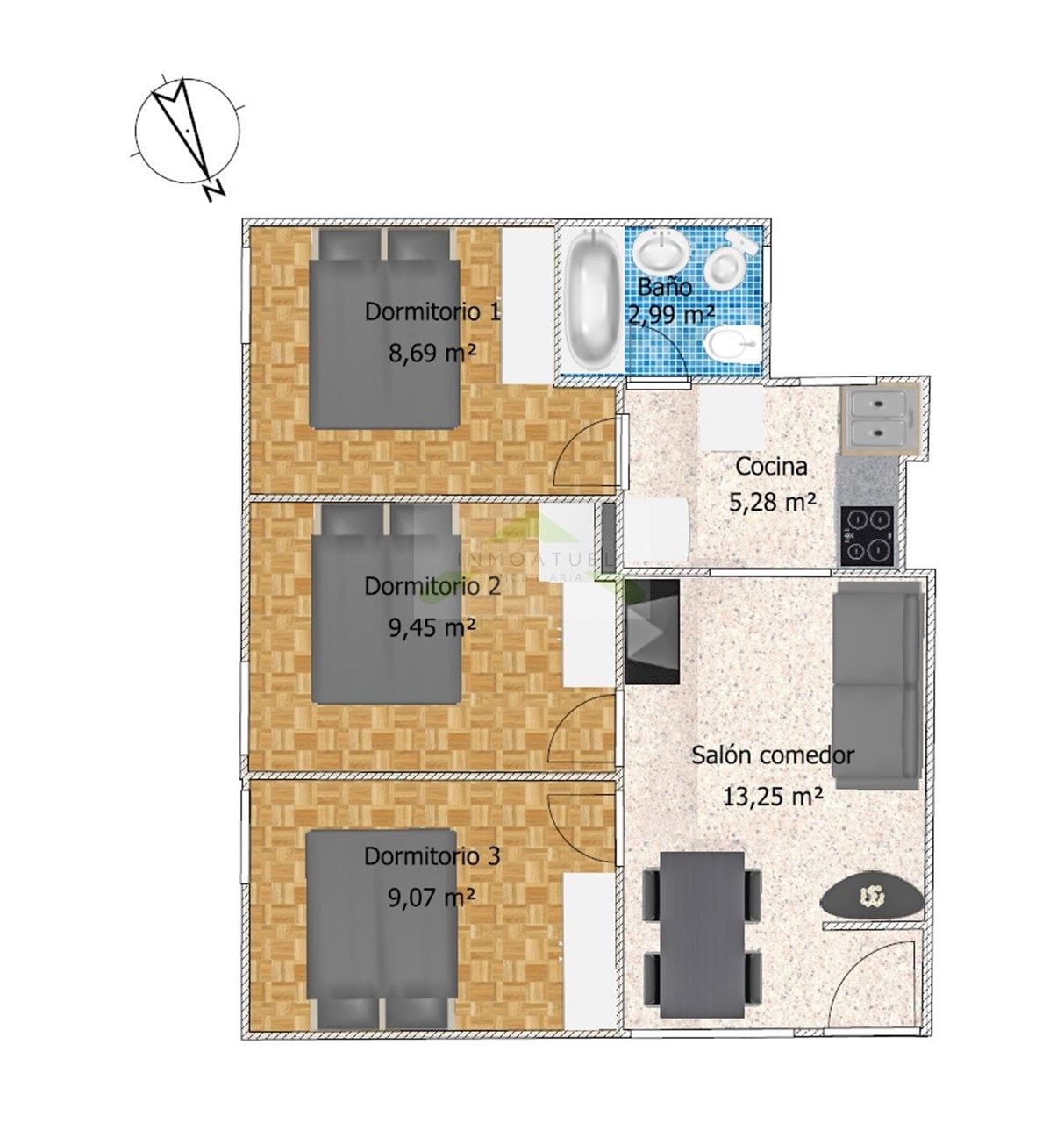 Foto 26 Oportunidad! Piso exterior de tres dormitorios, zona S.Familia (a 150m de Rda. de Outeiro).